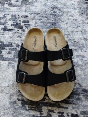 Esmara Men’s Black Double-Buckle Comfort Slides
